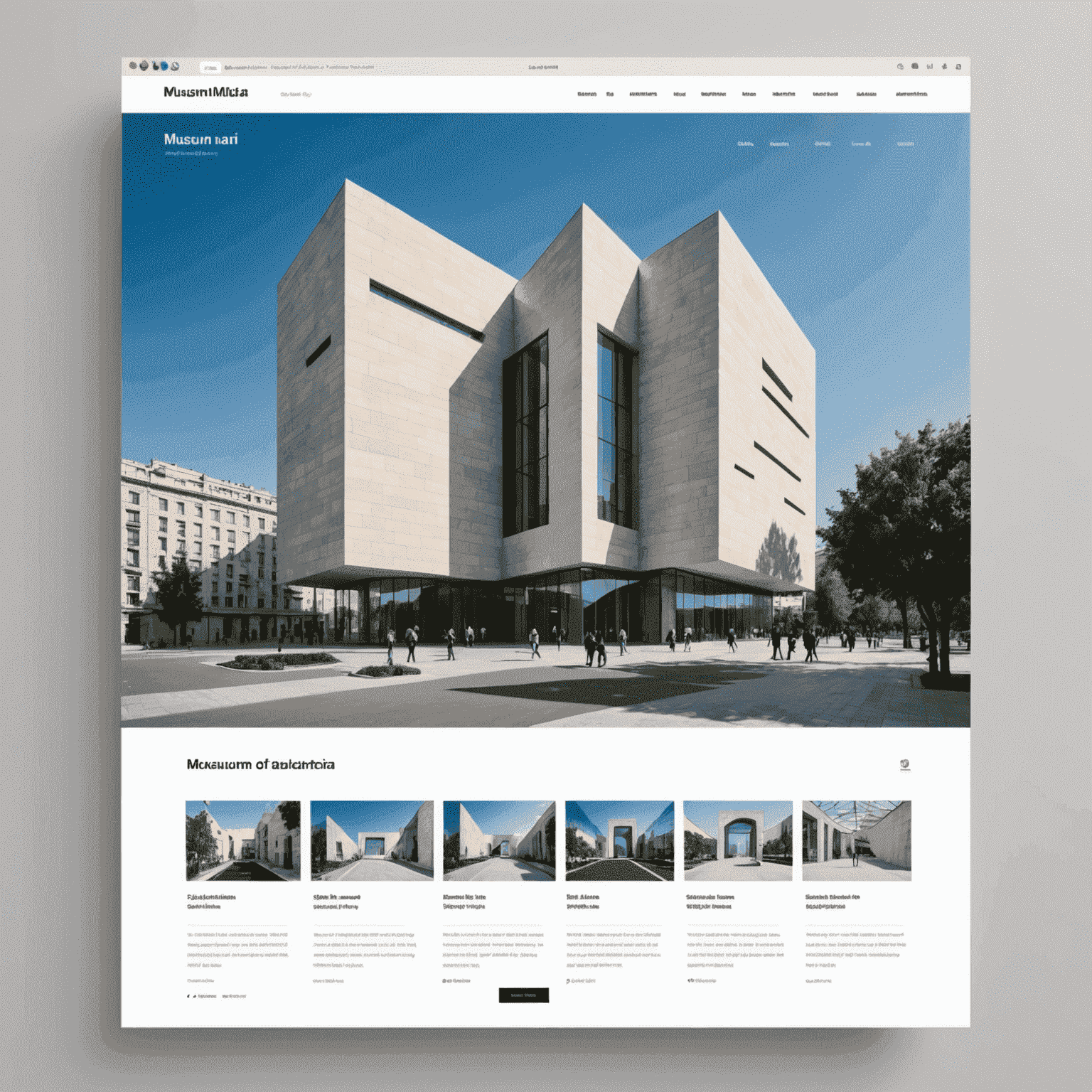 Минималистичный дизайн сайта Музея современного искусства в Баку